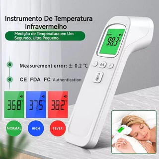 Termômetro de Testa Sem Contato Termômetro Infravermelho Digital Adultos Crianças Bebês 2 em 1 Modo Duplo Leitura Instantânea Precisa Branco