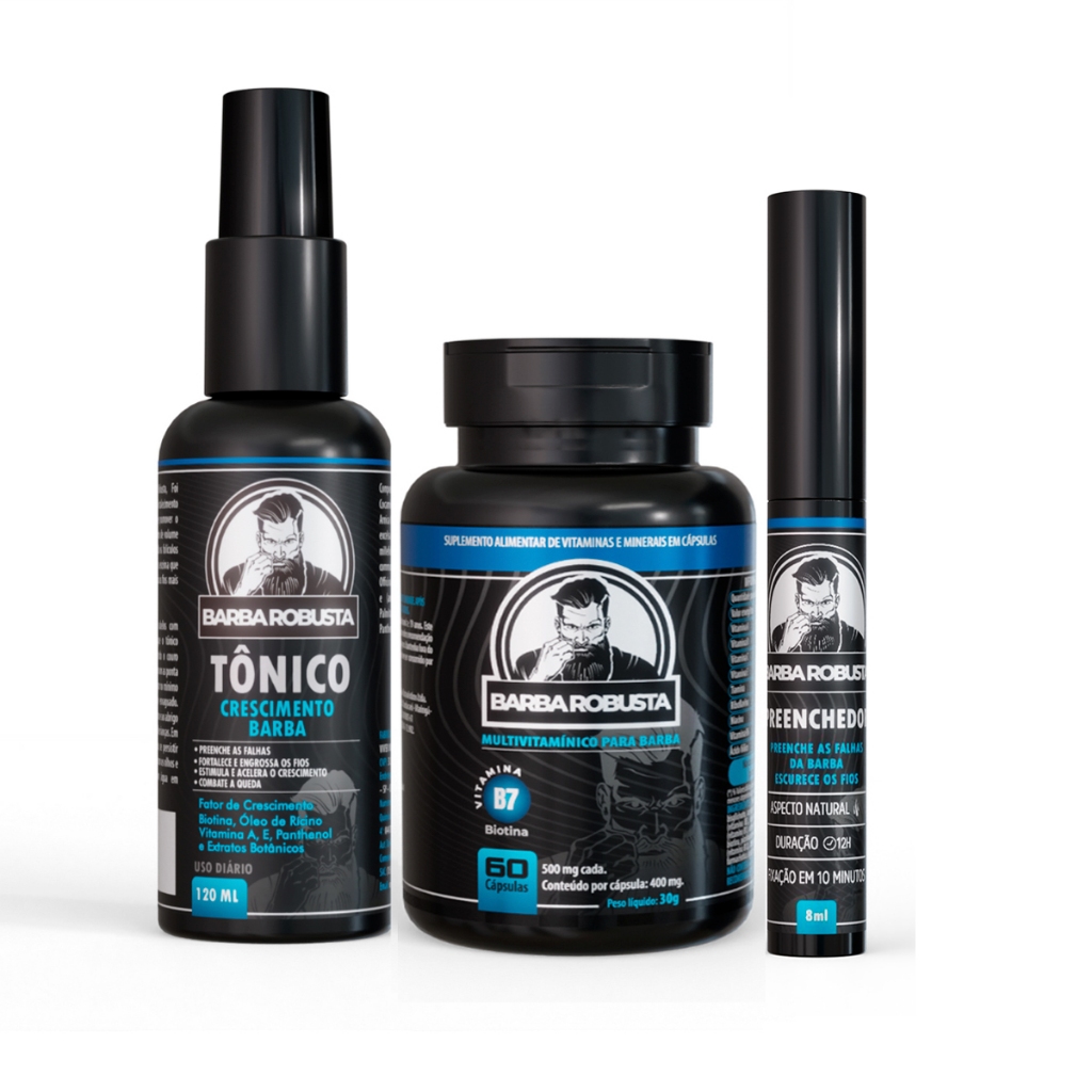 Produto para crescer barba falhada tonico + remédio vitamina para ...