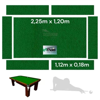Pano Tecido Mesa De Sinuca Bilhar 2,30 M X 1,30 M - Pedra E Tabelas Acrilico Verde Snooker Cortado