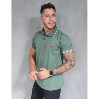 Camiseta Gola Polo Algodão Masculina Plus Size Estilo Casual