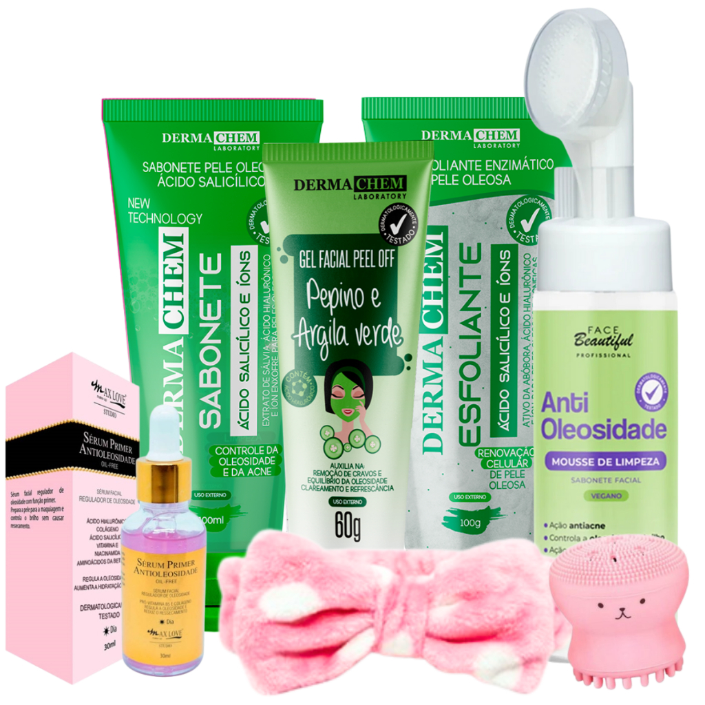 kit skin care limpeza de pele oleosa controle de acne | Shopee Brasil