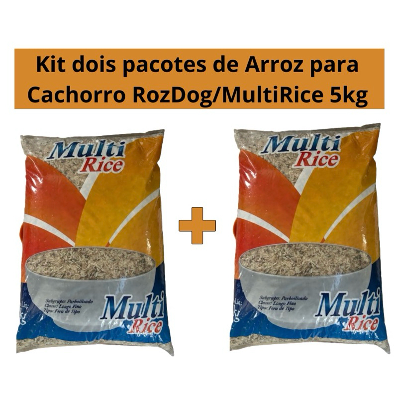 Kit com Dois Pacotes de Arroz para Cachorro RozDog/MultiRice 5kg ...