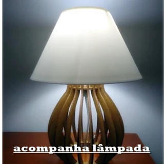 abajur cúpula grande luxo com lampada bolinha para criado mudo e mesinha de cabeceira
