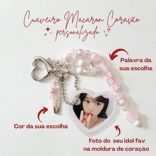 Chaveiro Macaron Coração personalizado em Oferta na Shopee