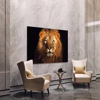 Quadro decorativo Leão Grande foto em alta resolução impressão tela acetinada