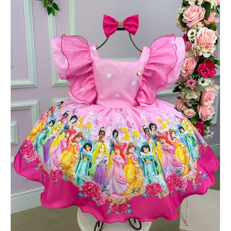 Vestido princesas da disney infantil | Shopee Brasil