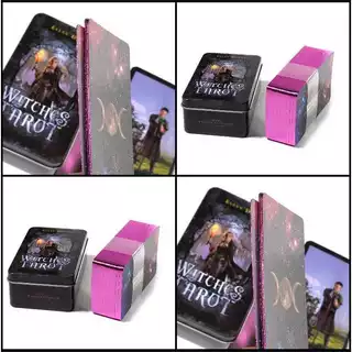 Tarot Luxo na caixa de metal witches bruxas lateral laminada oraculo