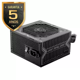 Fonte MSI MAG 650w 80 PLUS Bronze, PFC Ativo, Entrada Bivolt, cor Preto ATX A650BN