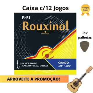 Cordas de Aço para Cavaquinho Cavaco Encordoamento - Kit Caixa com 12 jogos R51