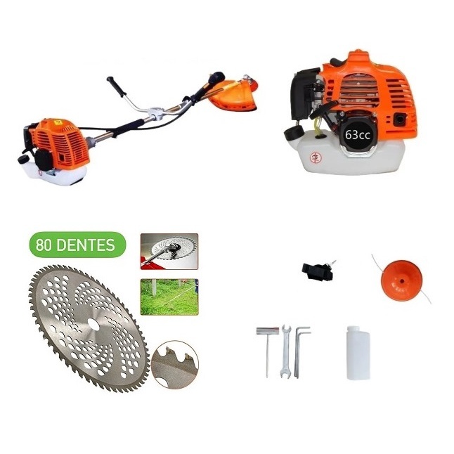 Roçadeira Profissional A Gasolina 65cc 3.2hp Nakasaki 3 em 1