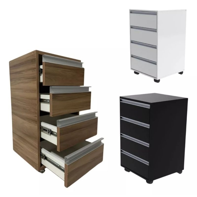 Gaveteiro Com Rodinhas 4 gavetas, escritório, quarto. Envio montado 100% MDF
