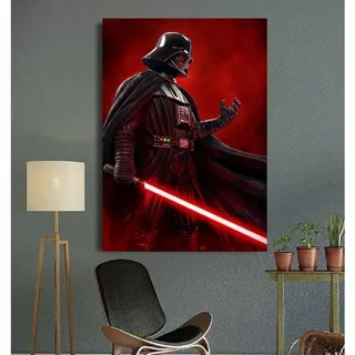 Quadro Placas Decorativas geek Abstrato Darth Vader star wars Vermelho Neon