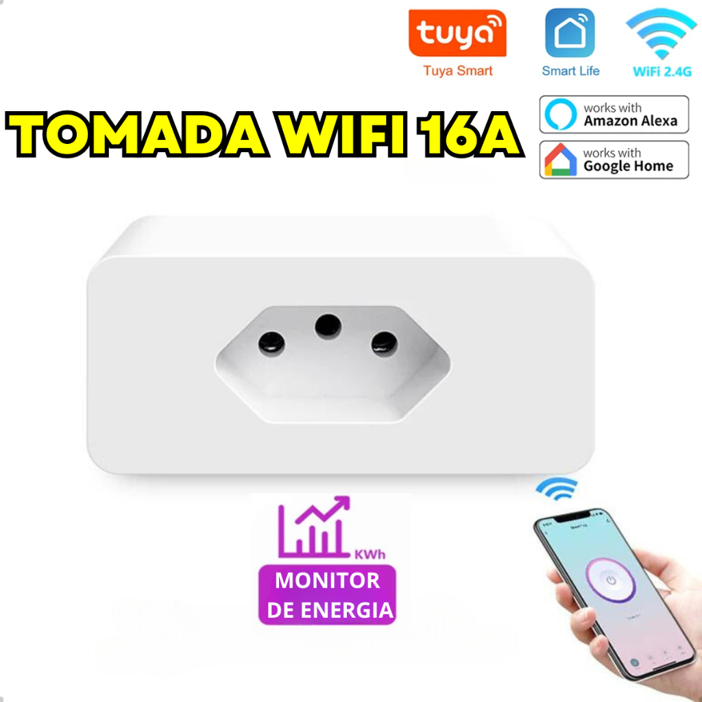 Tomada inteligente Wifi Automação Residencial Compatível Com Alexa