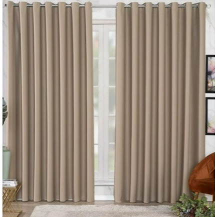 Cortina Blackout Tecido 2,80 x 2,30 Corta Luz Sala Quarto Escritório Ilhos Cromado Premium