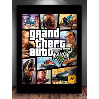Quadro Poster Geek Gta 5 Quarto Gamer