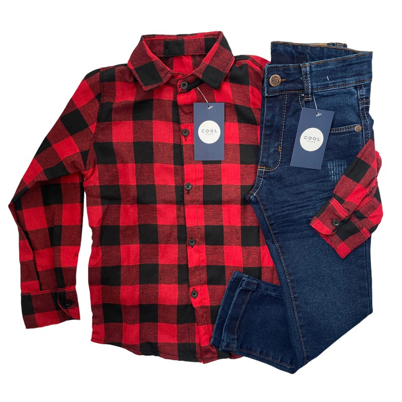 Blusa Xadrez Roupa De Quadrilha Infantil Menino Conjunto Festa