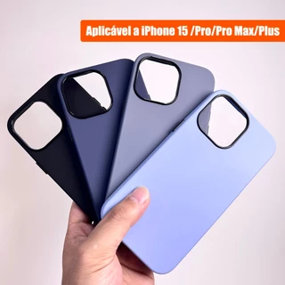 Capa para celular amiga da pele iPhone15 15Pro 15ProMax 15Plus lentes eletrogalvanizadas ultrapretas