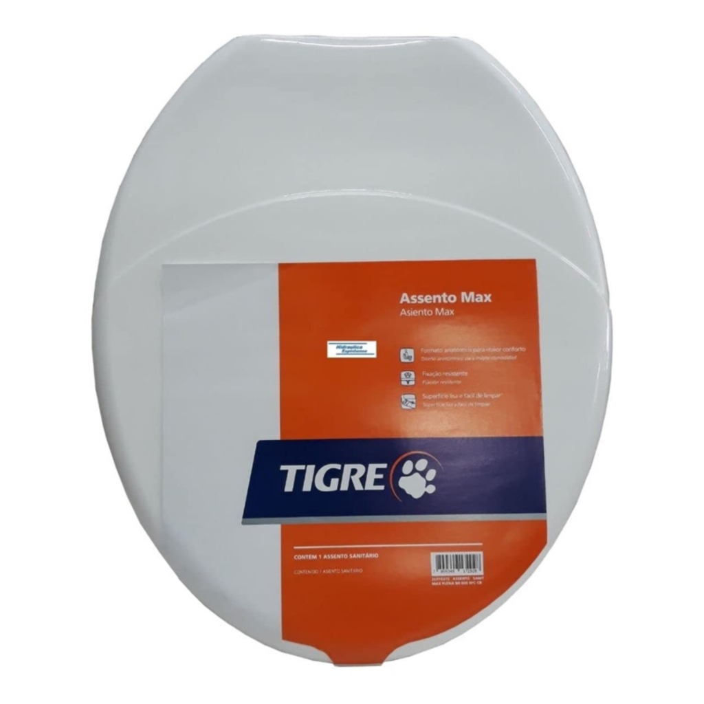 Assento Sanitário Tampa Vaso Oval Universal Tigre Original Branco Max Plena Deca Celite Icasa