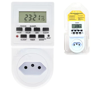 Timer Digital Bivolt - Temporizador Controlado Liga - Desliga Período Programador Com Display De LED em Oferta na Shopee