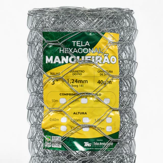 TELA CERCA MANGUEIRÃO MALHA 3" FIO BWG 18(1,24mm) RL 25X0,8m