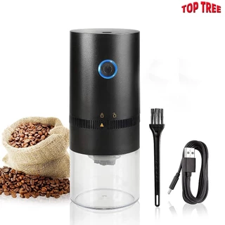 Moedor de café elétrico portátil, núcleo de moagem cerâmica, feijão moinho, moedor, carga USB, nova atualização, profissional, tipo C