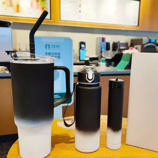 Kit 3 Garrafa Copo Para Carro 240ml+500ml+1200ml de Água Squeeze com 3D adesivo