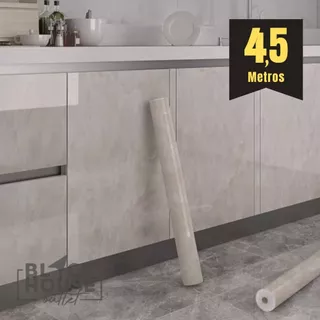Papel de Parede Mármore Acinzentado Adesivo Autocolante 4,5m x 0,60cm Sala Quarto