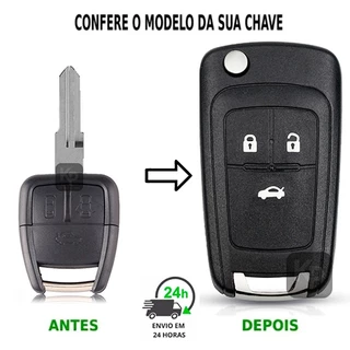 Carcaça Chave Canivete Adaptação Gm Astra Vectra 3 Botões Lamina Esquerda