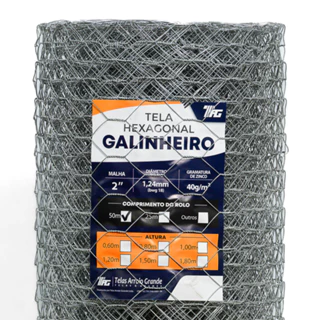 TELA HEXAGONAL GALINHEIRO TAG MALHA 2" FIO BWG 18 (1,24mm) RL 50X0,6m