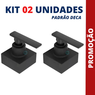 Kit 2 Acabamento Registro Inox Quadrado Preto 1/2 A 3/4