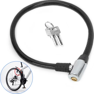 Tranca Para Bicicleta Bike Moto Cadeado Anti Furto Proteção Segurança Contra Roubo Cabo Aço Trançado Revestido Plástico Emborrachado Com 2 Chaves