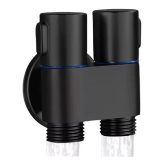 Registro Ducha 2 Saída Dupla Para Ducha Higiênica / Maquina De Lavar Preto