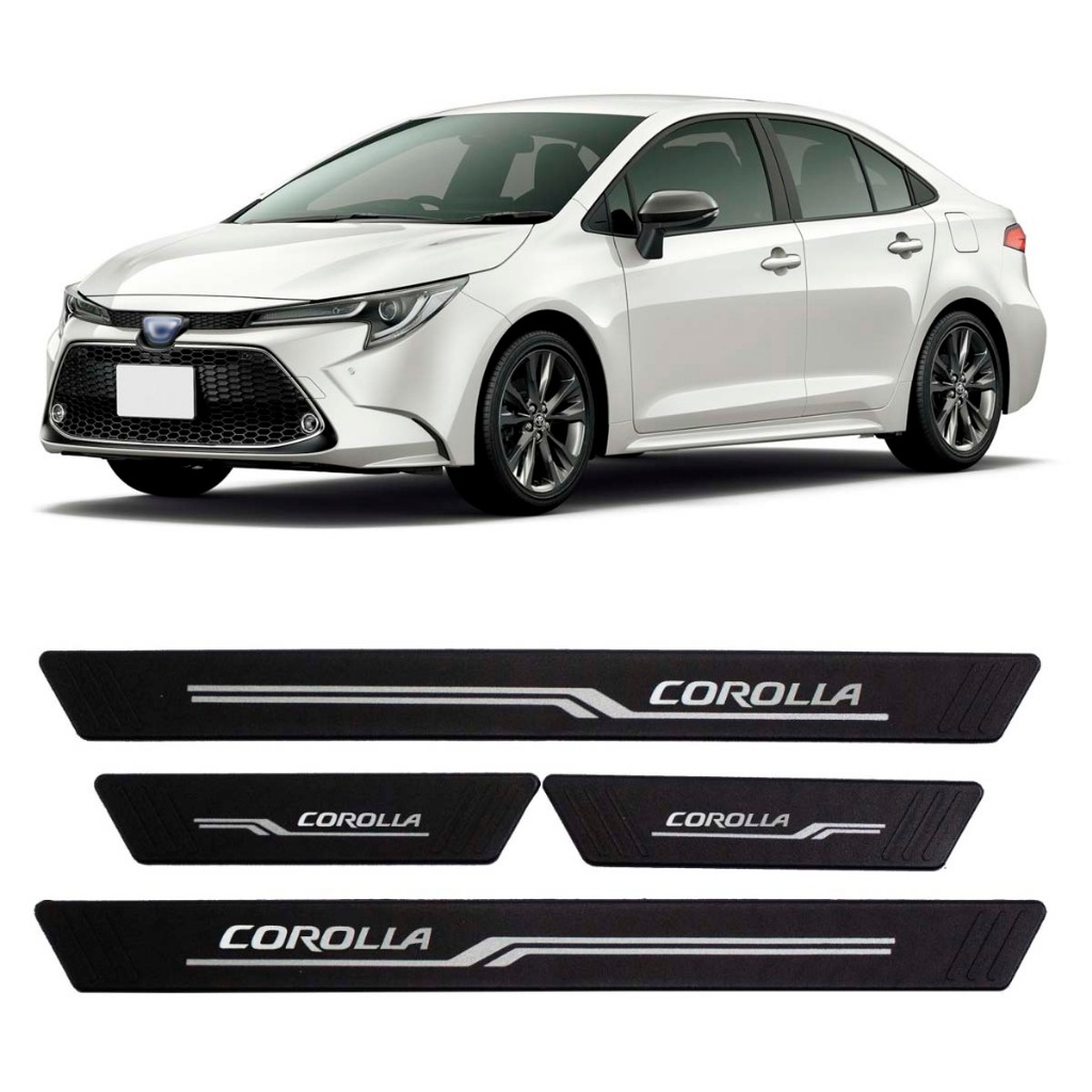 Soleira Corolla 2006 A 2022 2023 2024 Proteção Preta 4 Peças Toyota Corolla Pronta Entrega