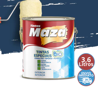 Tinta Esmalte A Base de água Brilhante Cor Azul Del Rey Maza 3,6L Epoxi para Azulejos Paredes Madeira Artesanato Ferro Latão Envio Imediato