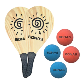 Kit Raquete Frescobol com 4 Bolinhas Tenis de Praia BONAS Semi Profissional em Oferta na Shopee
