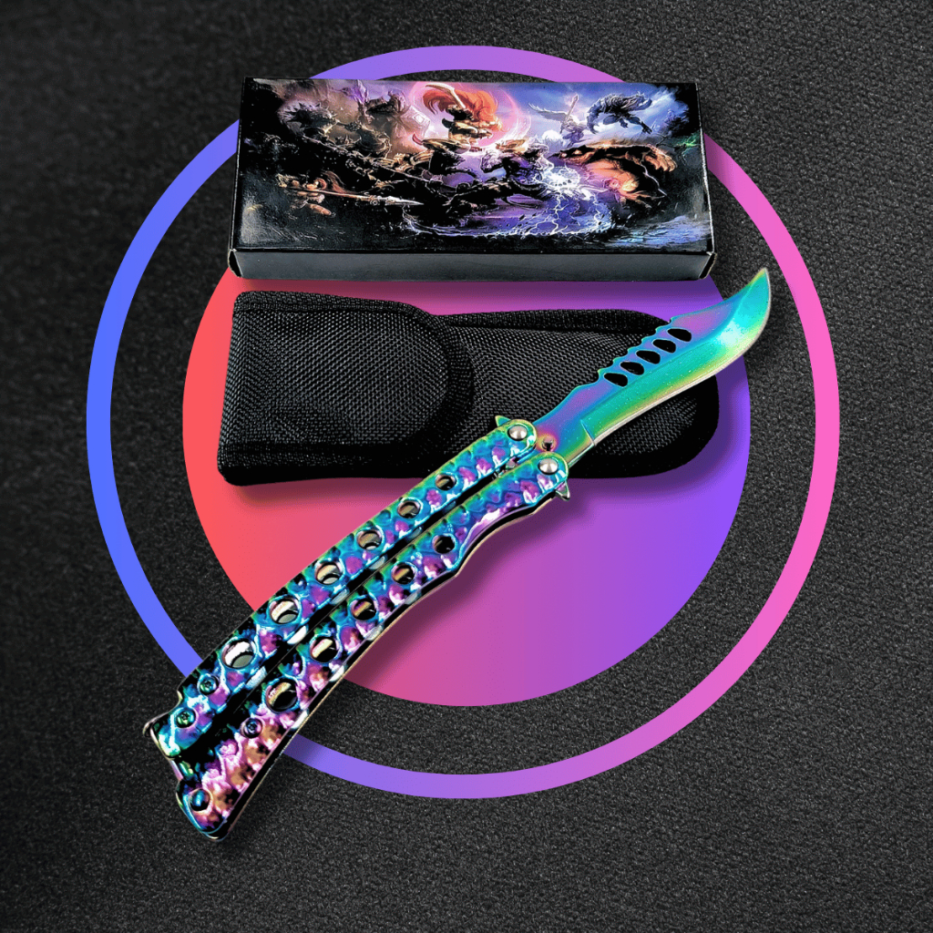 Canivete Butterfly Cs Go Trava Mola Afiado Manobras Aço Profissional 06-0912