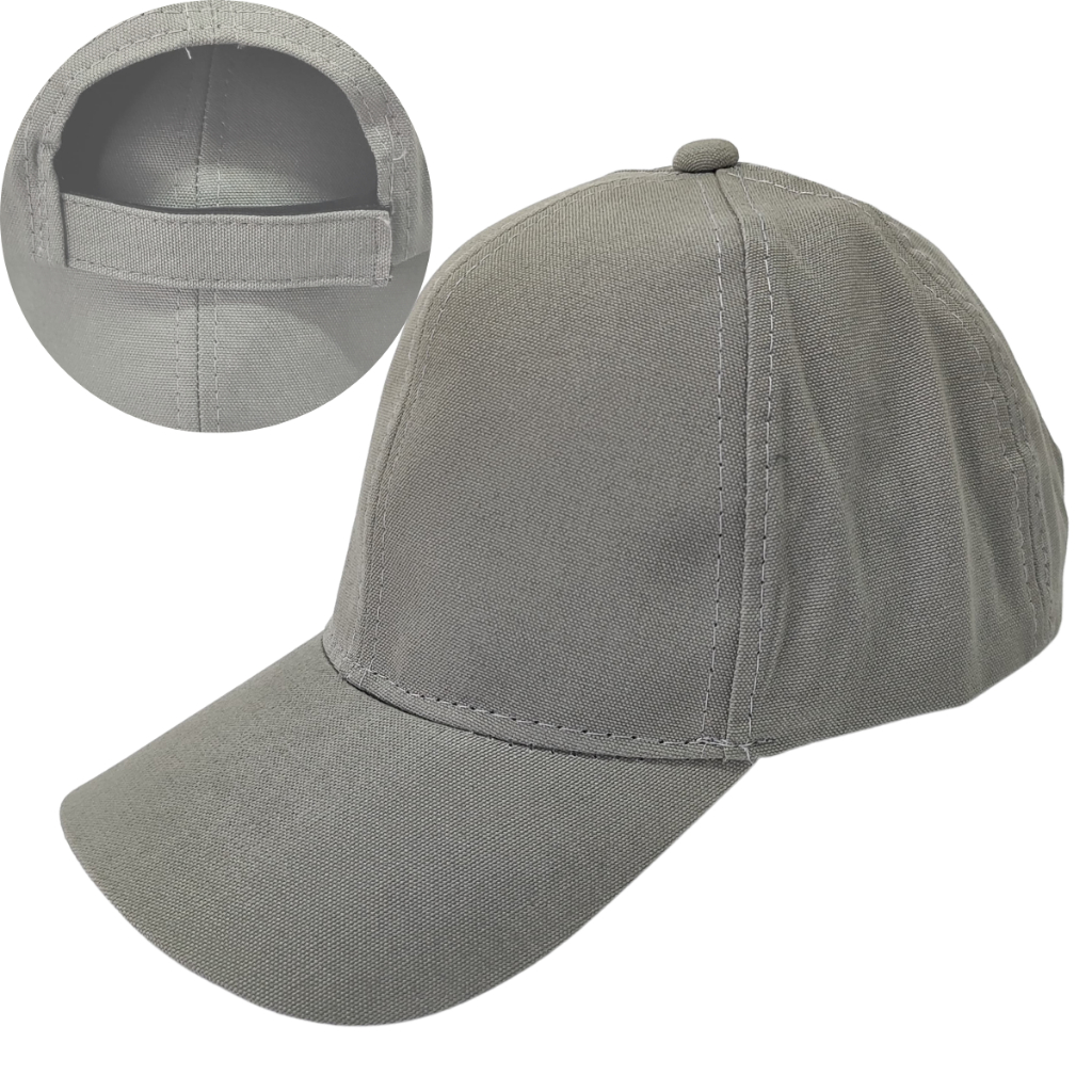 Boné Chapeu Liso Cinza Tecido Algodão Atacado Bordar