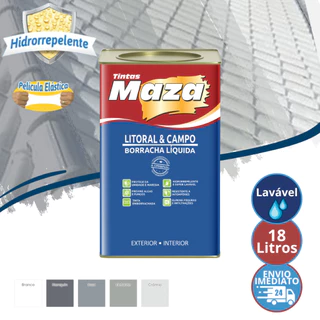 Tinta Acrilica Emborrachada Impermeabilizante Litoral e Campo Branco Maza 18 Litros - Todas as Cores
