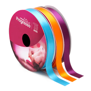 Fita de Cetim N.03 Progresso 15mm com 50mts