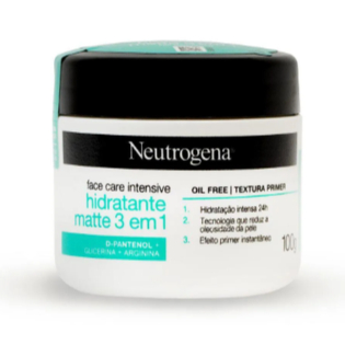 Creme Facial Neutrogena Face Care Intensive Hidratante Matte 3 em 1 com 100g