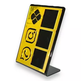 Placa Pix Display Mesa Balcão Plaquinha PIX WhatsApp Instagram Promoção