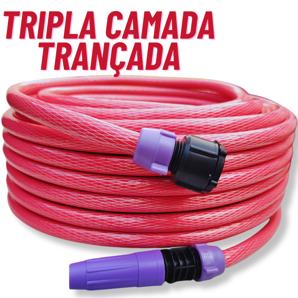 Mangueira de Jardim Trançada Rosa pink - 50 Metros