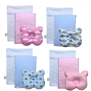 Kit Travesseiro Anatomico Anti Sufocante Fronha Bebe Infantil - Azul/Rosa em Oferta na Shopee