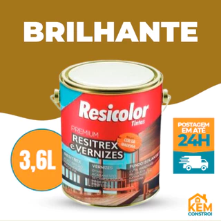Verniz Copal Brilhante para Madeira Interno secagem rápida Lata Galão 3,6 Litros Resicolor