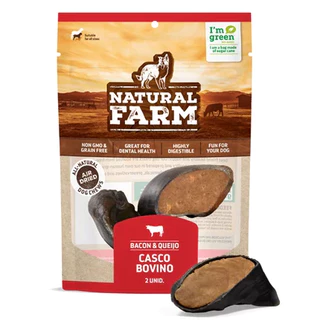 Natural Farm - Casco Bovino Com Recheio Sabor Bacon e Queijo com 2 Unidades para Cães