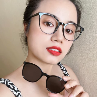 oculos de grau feminino lipon 2em e 1 armação+sol redondo PZ1008