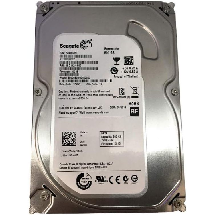 Disque Dur Interne Seagate Barracuda 500 Go - 7200 Tr/min SATA 3,5'' (occasion)