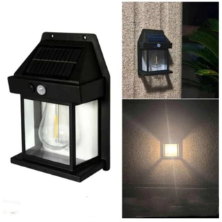 Luminária Arandela Vintage Placa Solar Lâmpada Externa Moderna Decoração Com Sensor De Movimento