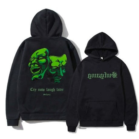 Blusa de Frio Moletom Sufgang Máscaras Verde Casaco de Frio Com capuz ...