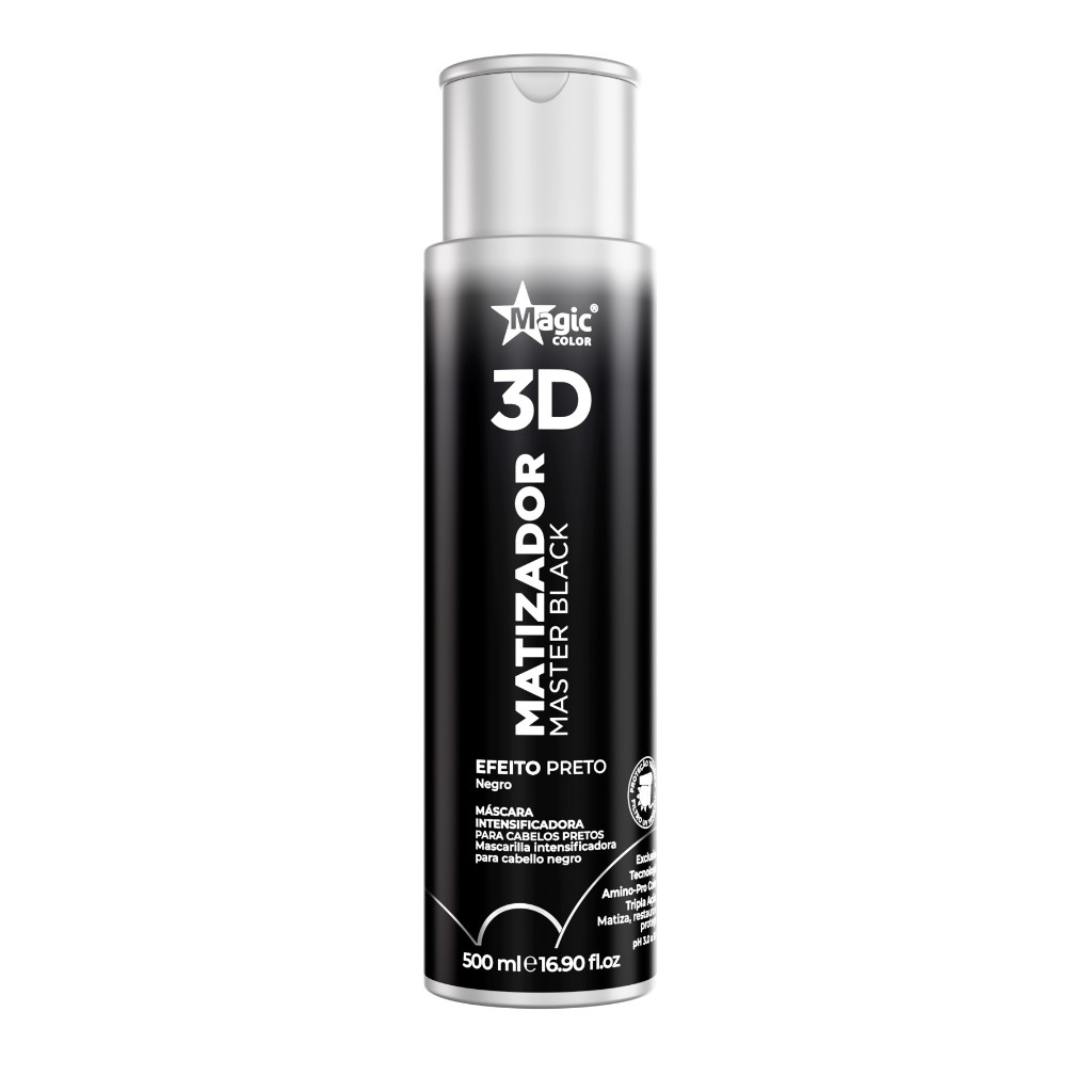 Magic Color Matizador 3D Master Black - Efeito Preto Intenso - 500ml ...